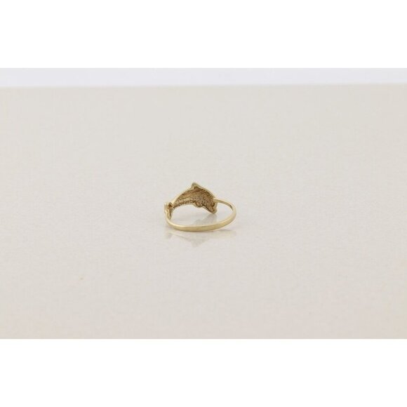 10k Yellow Gold Dolphin Ring Size 8 1/4 - Picture 6 of 7